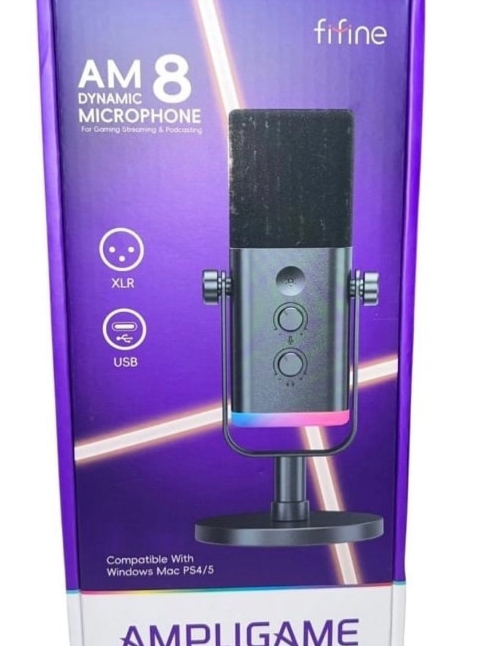 FiFine AM8 XLR USB Dynamic Microphone Ampligame Black